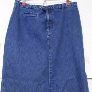 Duck Head Womens Blue Jean Skirt Split Cotton Sz 8